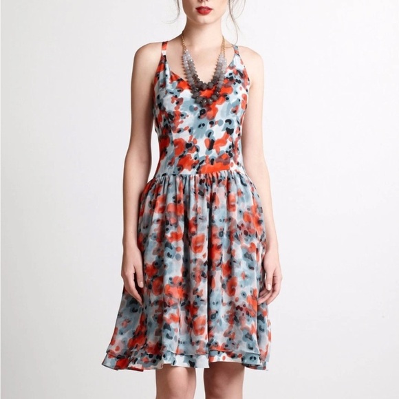 Vessel by Timo Anthropologie Dress 100% Silk Sleeveless Back Bow Accents Size S - Picture 1 of 15